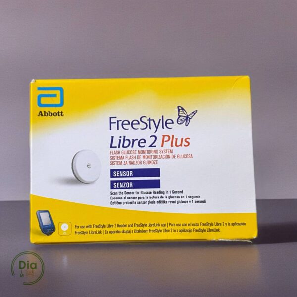 Сенсор Freestyle Libre 2 Plus (Європа) — сенсор безперервного моніторингу глюкози до 15 днів з Bluetooth-передачею даних та точними сповіщеннями.