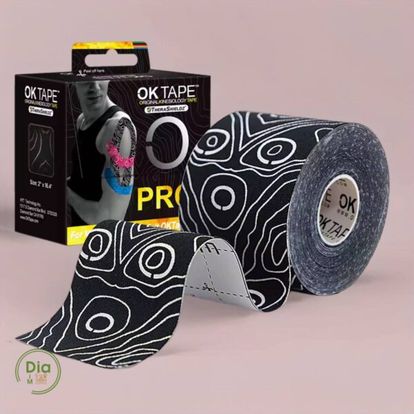 Кинезиологическая лента OK Tape черного цвета