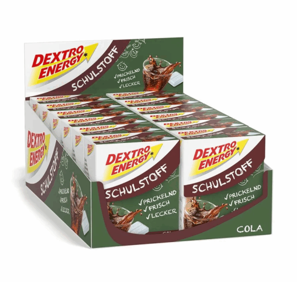Таблетки декстрози Dextro Energy Schulstoff Cola – смак коли, 1,3 г вуглеводів у таблетці, швидке підняття цукру при гіпоглікемії