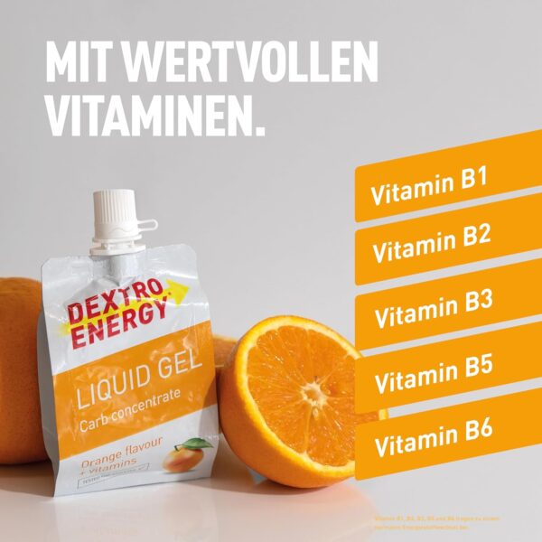 Dextro Energy Liquid Gel – апельсиновий енергетичний гель з декстрозою та вітамінами, 60 мл, 26 г вуглеводів у порції