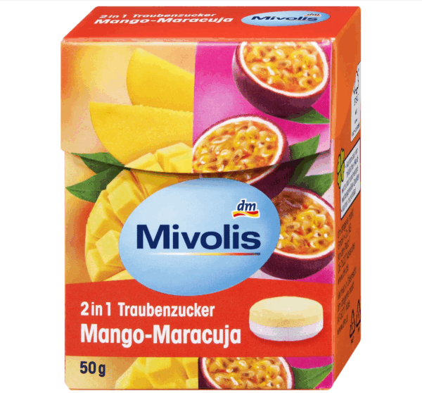 Traubenzucker Mango-Maracuja 50 г — декстроза без глютену