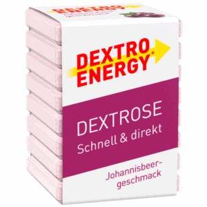Глюкозні таблетки Dextro Energy Traubenzucker зі смаком чорної смородини в упаковці
