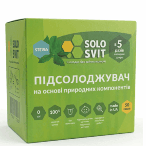 Стевія SoloSvit в саше 50 шт – натуральний підсолоджувач без цукру для діабету